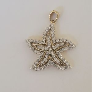 925 Sterling silver gold plated starfish pendant New